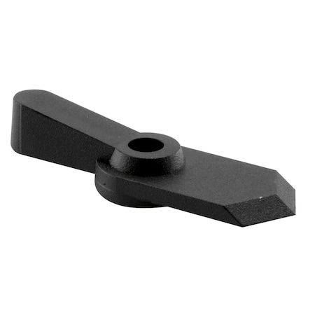 Prime-Line Pointer Latch, 1 in. Offset, 5/8 in. Reach, Plastic, Black, 12 Latches with Screws, PK12 L 5760
